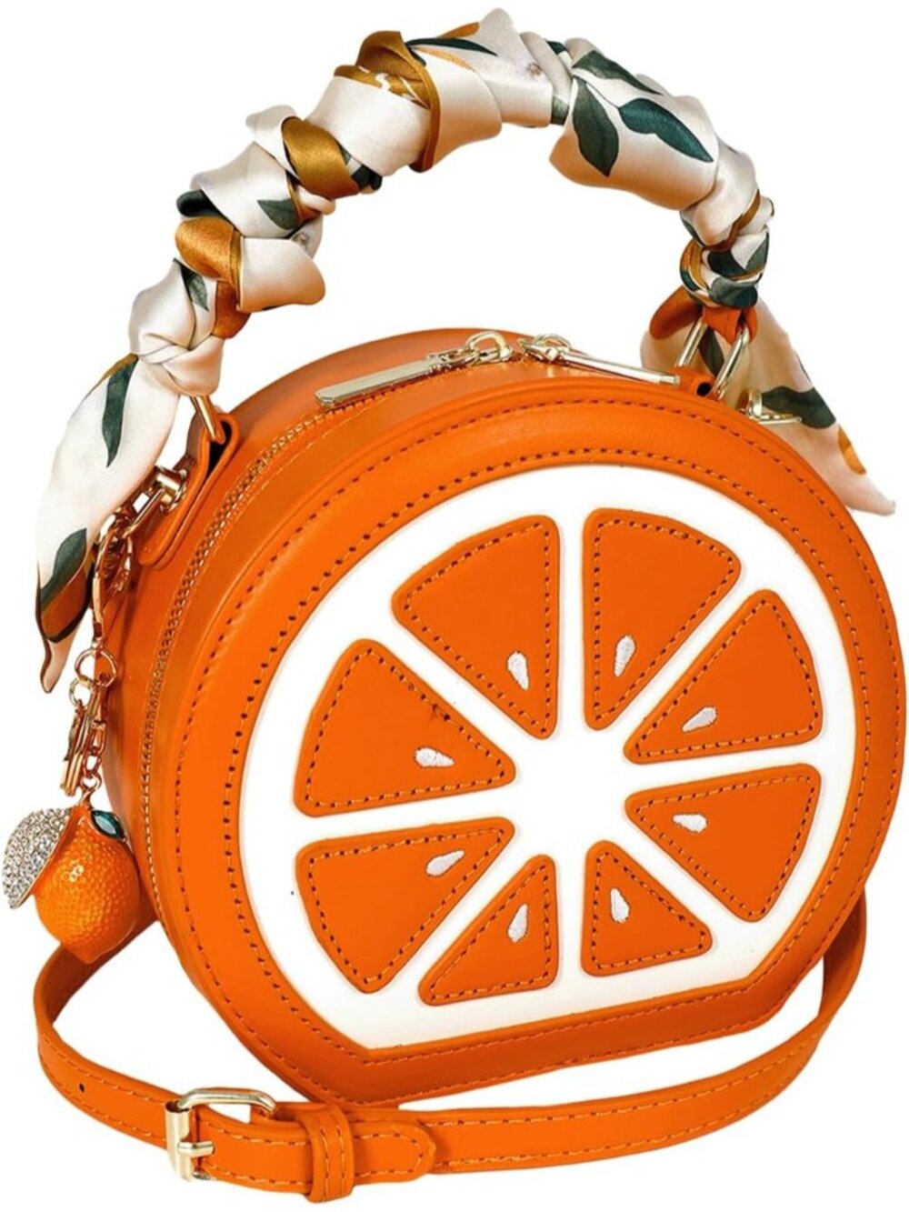 Gils Orange Cute Fruit Shaped Bag Top Handle Clutches Fun Novelty Crossbody Bags